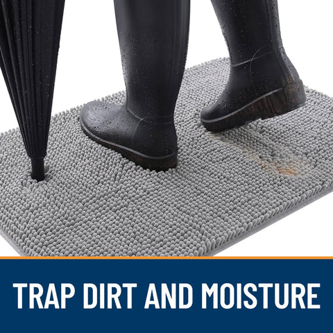 OLANLY dog door mat absorbs moisture, helping muddy paws stay at entry.