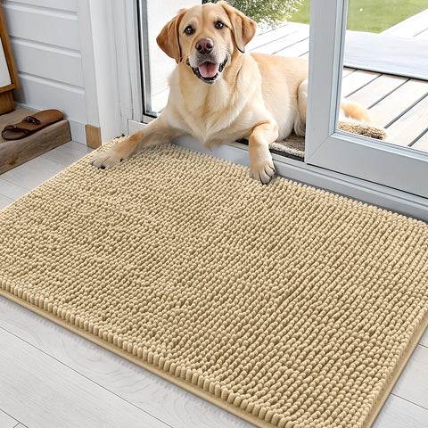 OLANLY dog door mat 35x24 for muddy paws keeps entry dry and clean