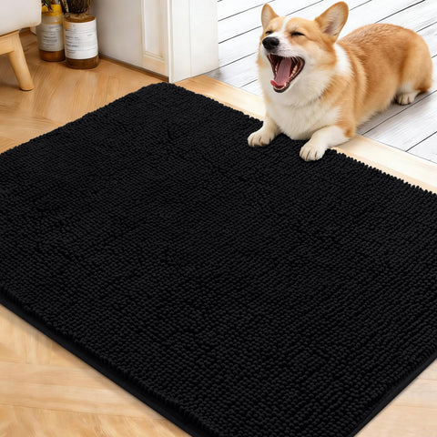 OLANLY dog door mat 40x32 muddy-paws plush-chenille surface for cozy entry protection.