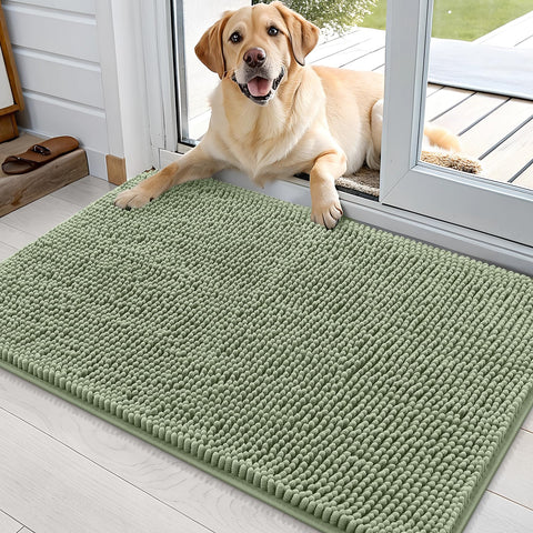 OLANLY dog door mat showing moisture absorption keeps entryways dry