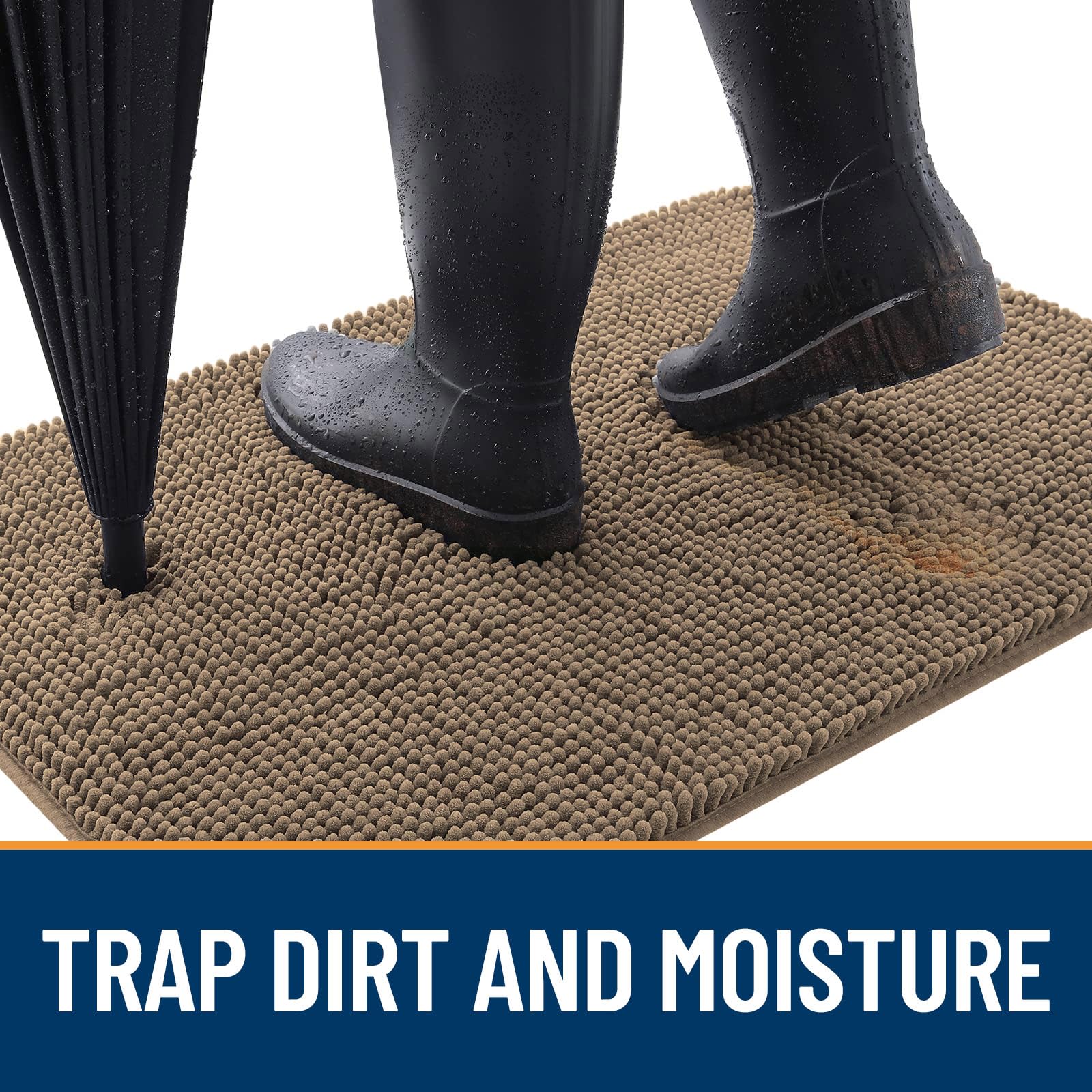 OLANLY mat removes moisture and dirt, helping keep floors tidy after walks.
