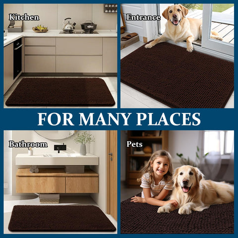 OLANLY Dog Door Mat in brown complements any home.
