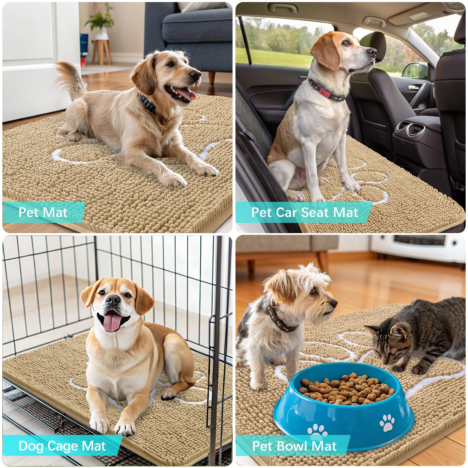 OLANLY indoor-outdoor dog mat for versatile use
