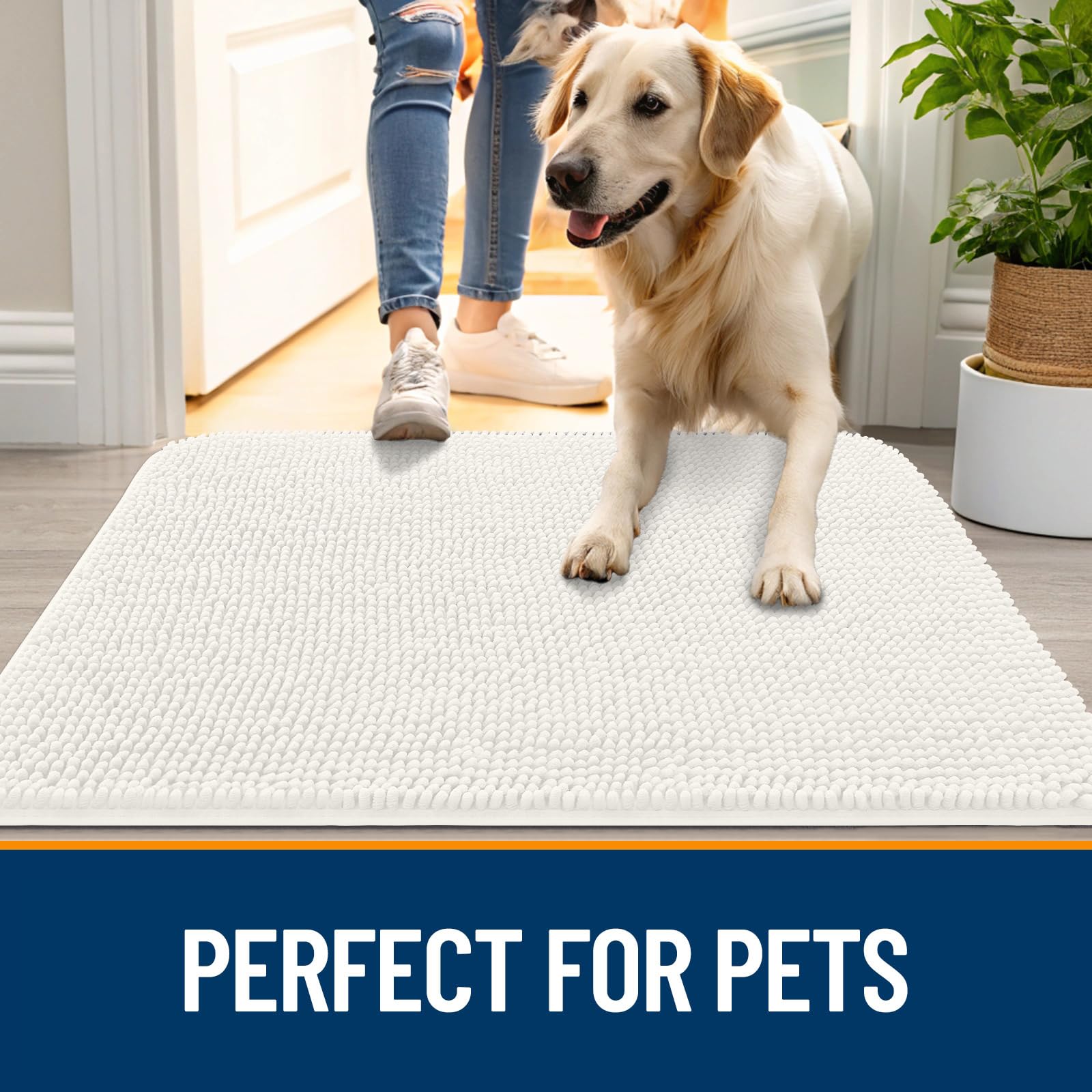 OLANLY indoor-outdoor mat suits entryways, crates, and car spots.