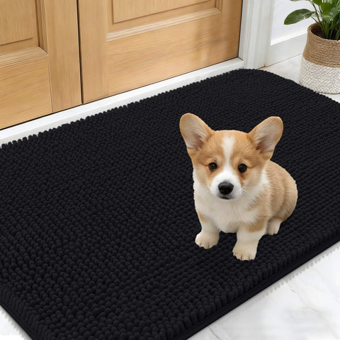 OLANLY dog door mat muddy paws 24x16 absorbs moisture to keep entryways clean