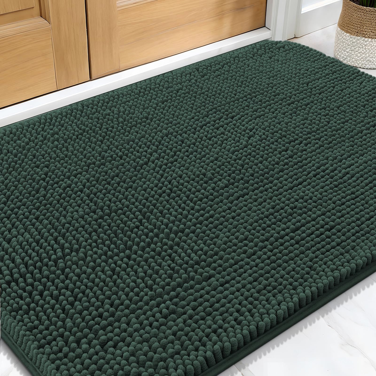 OLANLY dog door mat muddy paws—ultra-soft chenille for cozy entrances