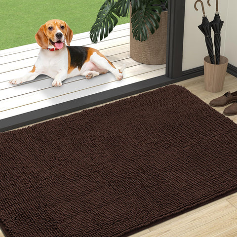OLANLY dog door mat muddy paws absorbs moisture for dry entryways