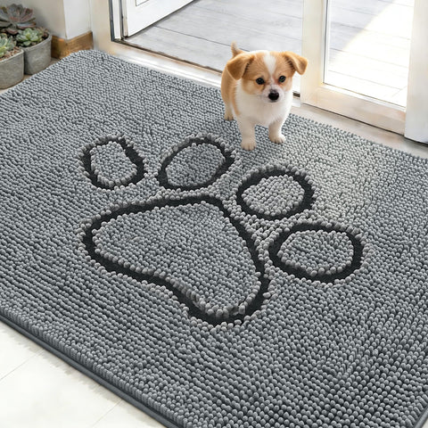 OLANLY dog door mat muddy-paws; absorbs moisture to keep entries clean