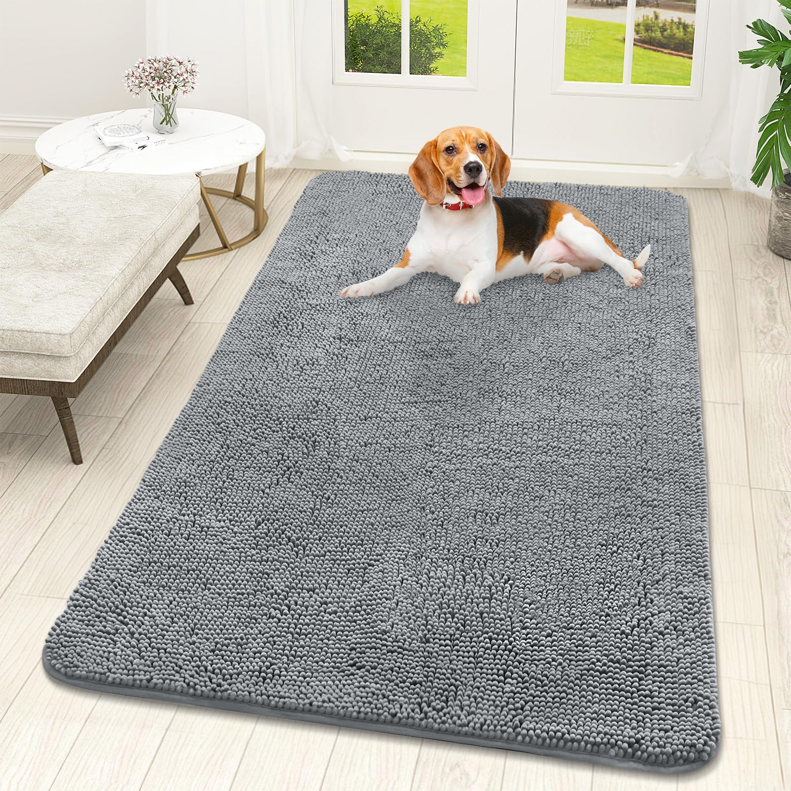OLANLY dog door mat traps mud and moisture at the doorway