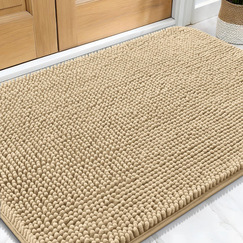 OLANLY dog door mat with muddy paws absorbs moisture to protect floors