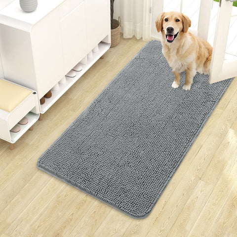 OLANLY dog door mat absorbs muddy paws at the entry for a cleaner home