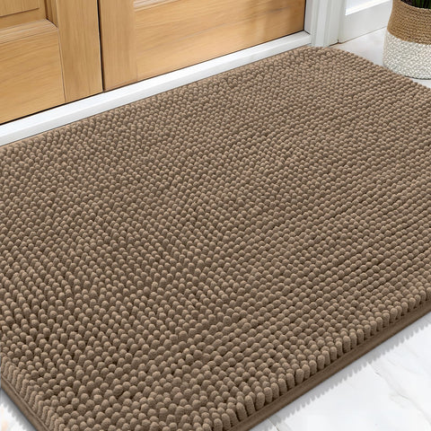 OLANLY dog door mat with muddy paws absorbs moisture to keep entryways dry.