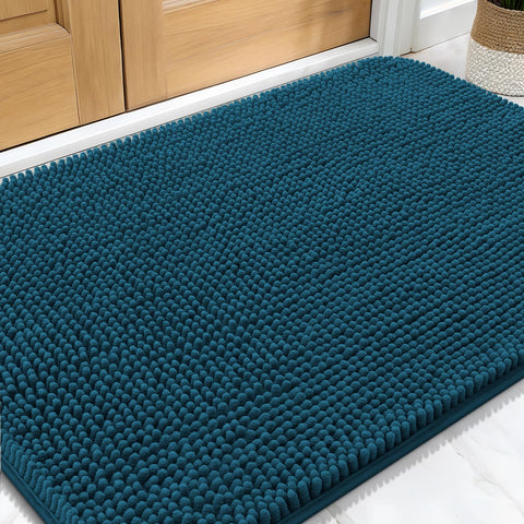 OLANLY dog door mat with muddy paws keeps entryways clean.