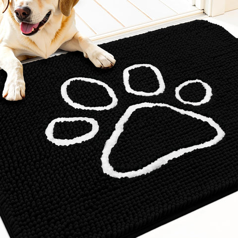 OLANLY dog door mat paw print design absorbs moisture and dirt at the entry