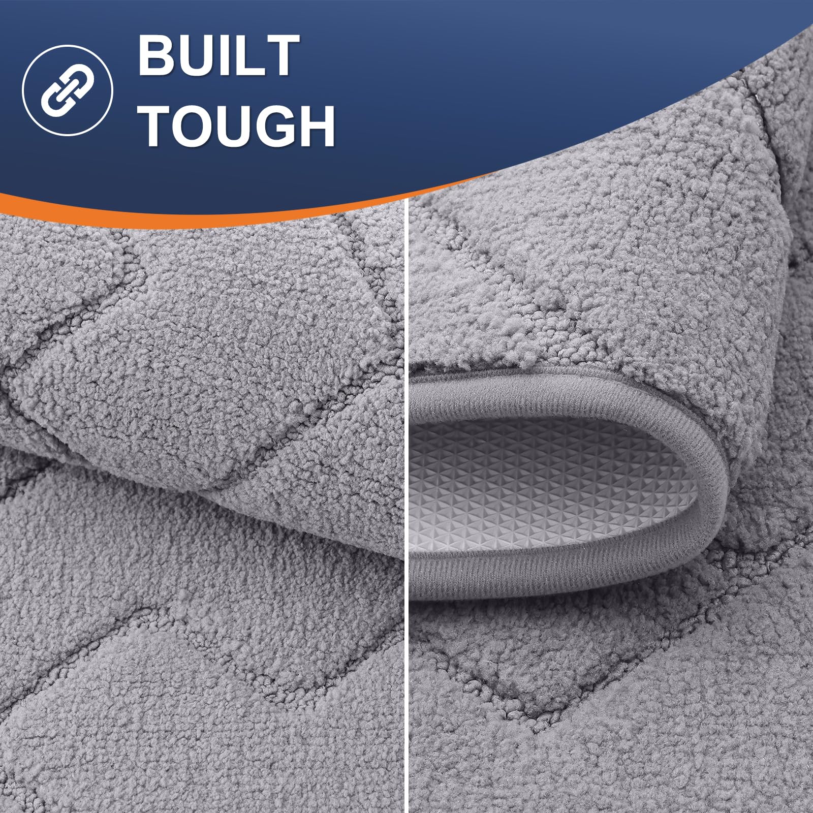 OLANLY mat's ribbed weave doubles as shoe scraper for quick cleanups.