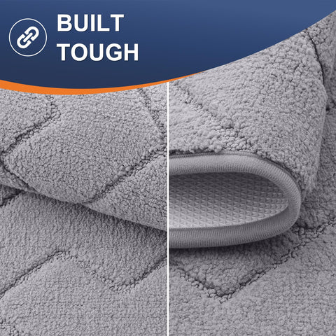 OLANLY mat's ribbed weave doubles as shoe scraper for quick cleanups.