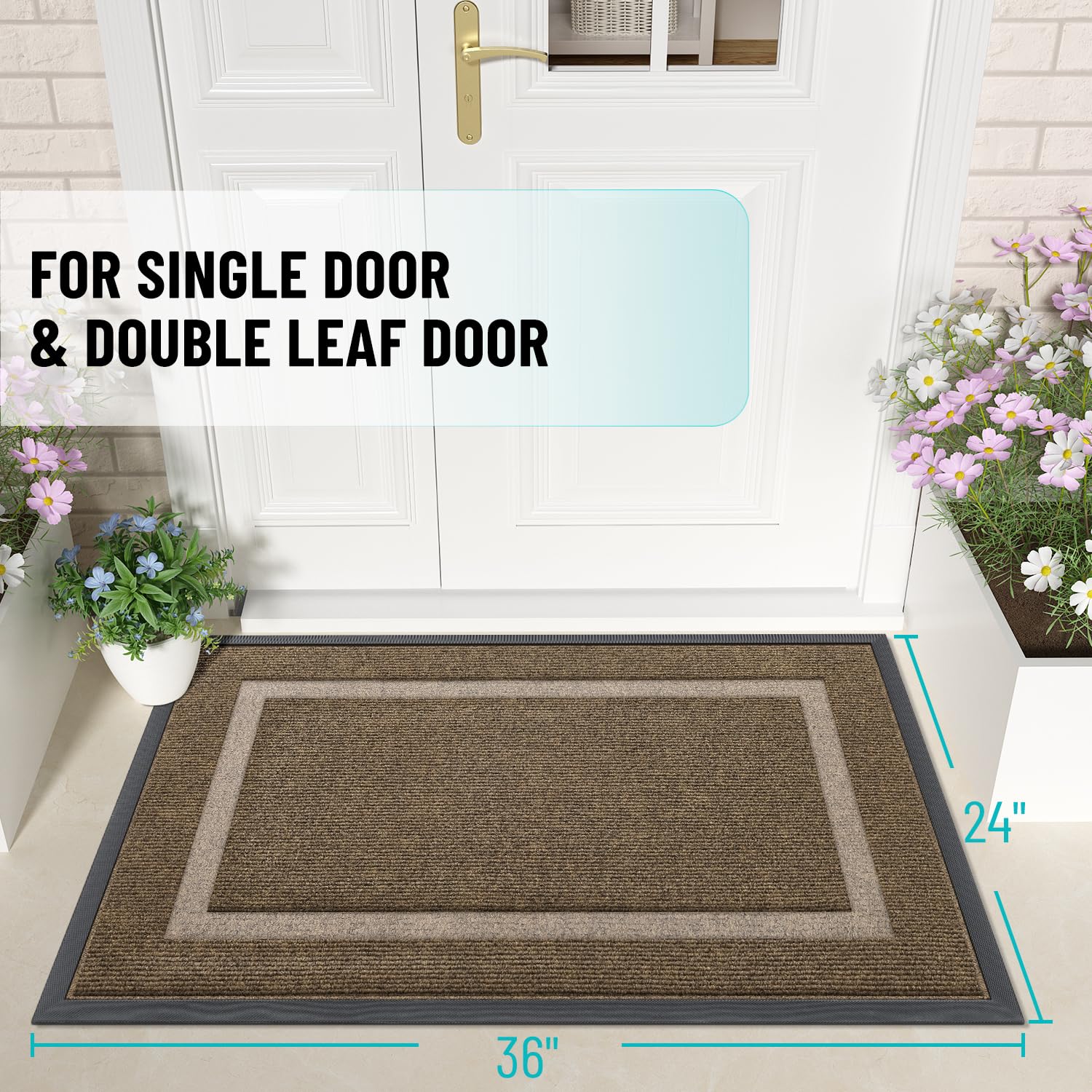 OLANLY door mat shows dirt-capture grooves that trap debris at the threshold.