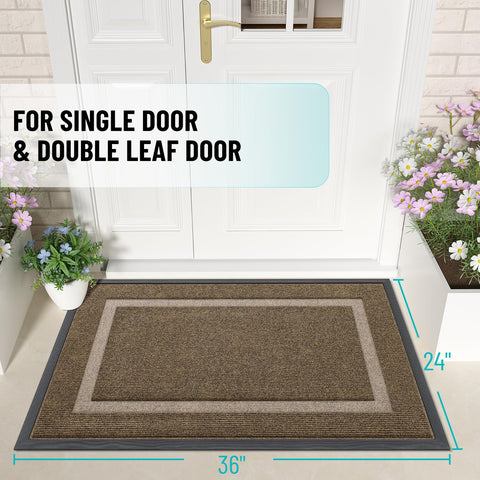 OLANLY door mat shows dirt-capture grooves that trap debris at the threshold.