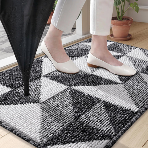 OLANLY indoor mat with 0.4-inch low-profile design clears doors smoothly.