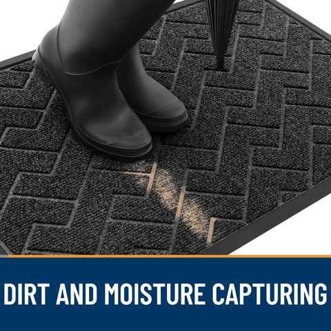 OLANLY low-profile doormat fits under most doors with minimal clearance.