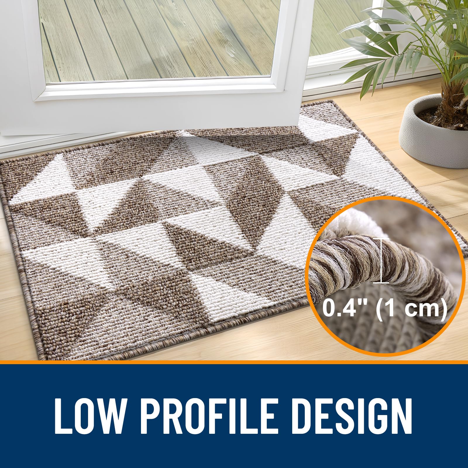 OLANLY door mat is machine washable for quick, thorough cleaning and fresh appearance