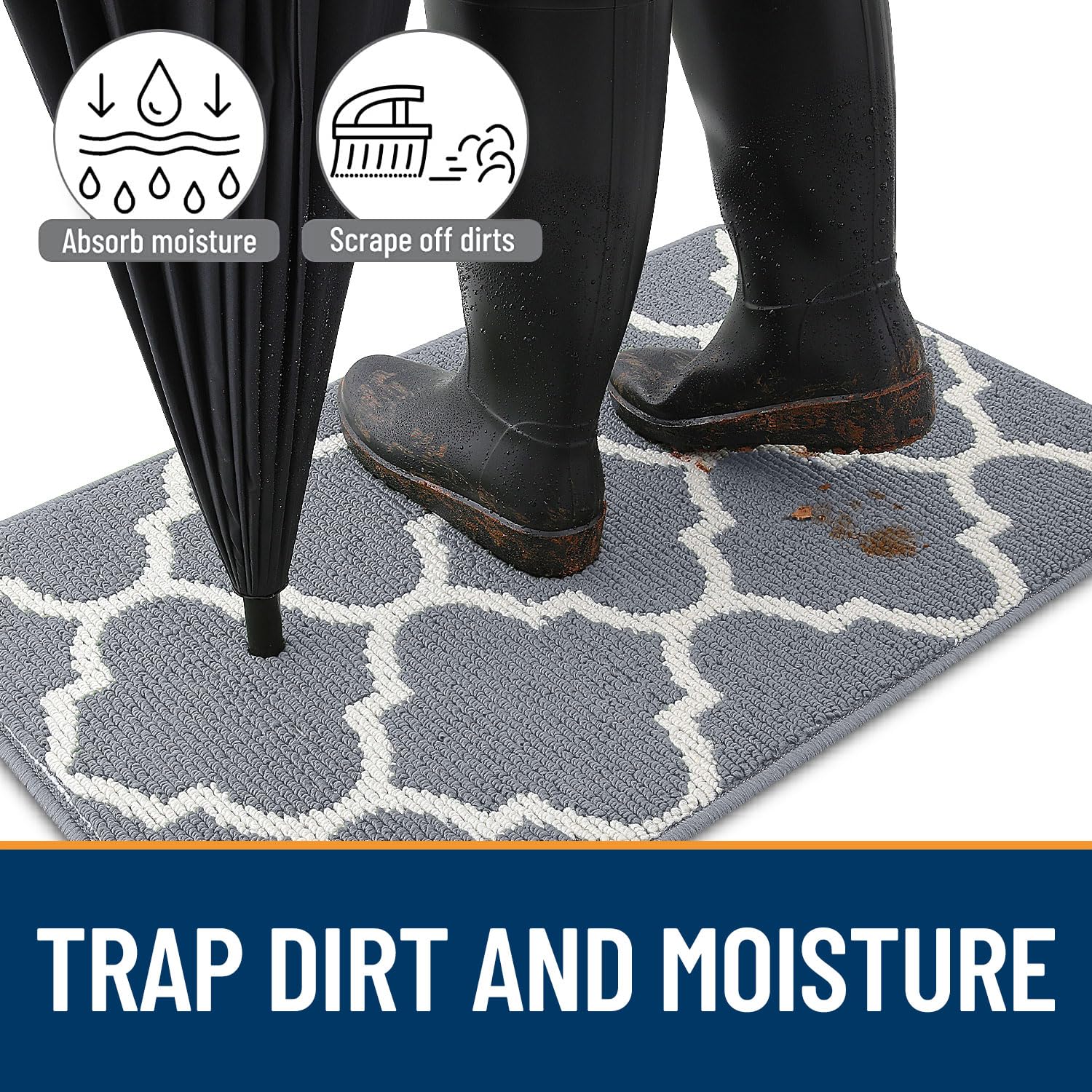 OLANLY mat features a non-slip base for secure footing