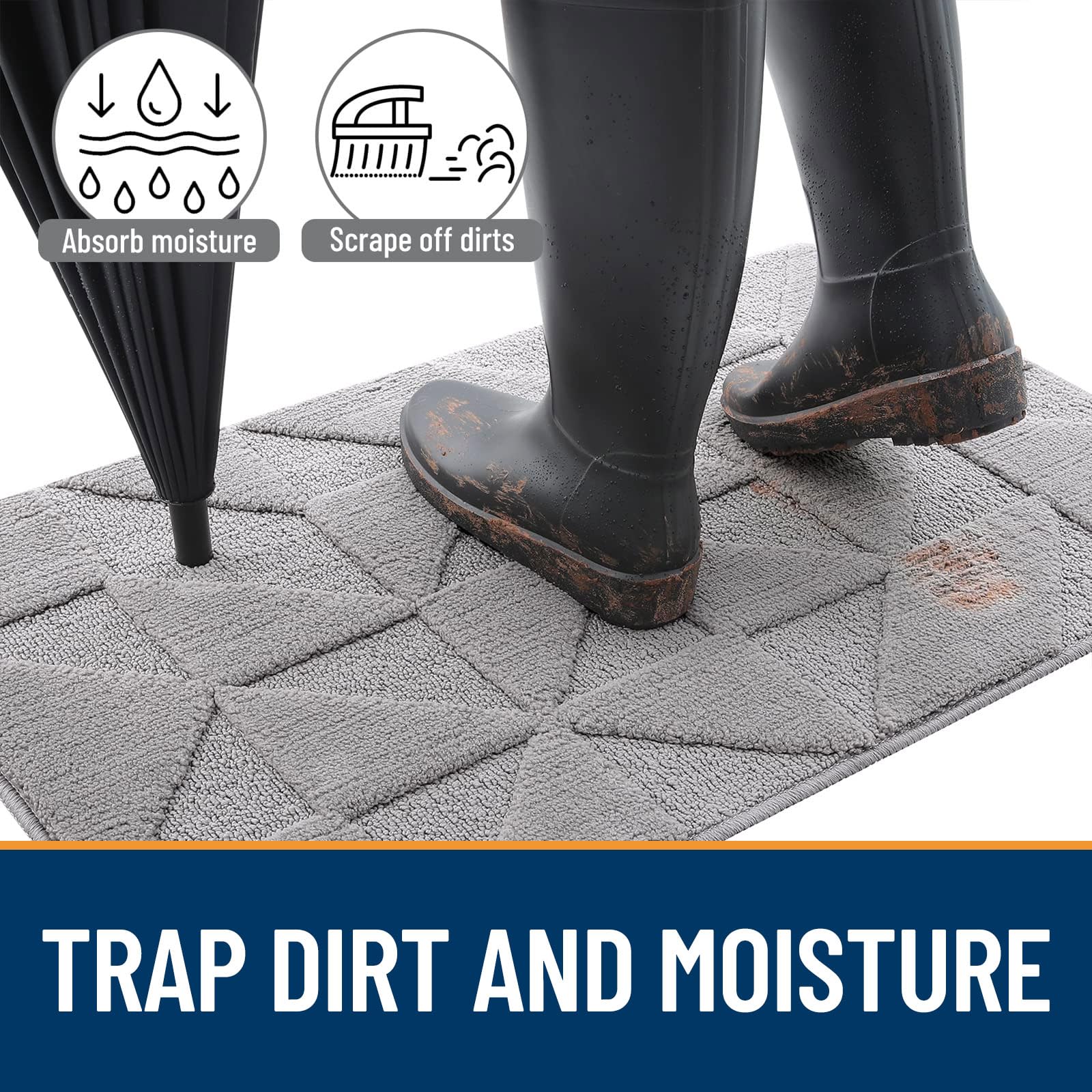 OLANLY door mat reinforced overlock edges for durability