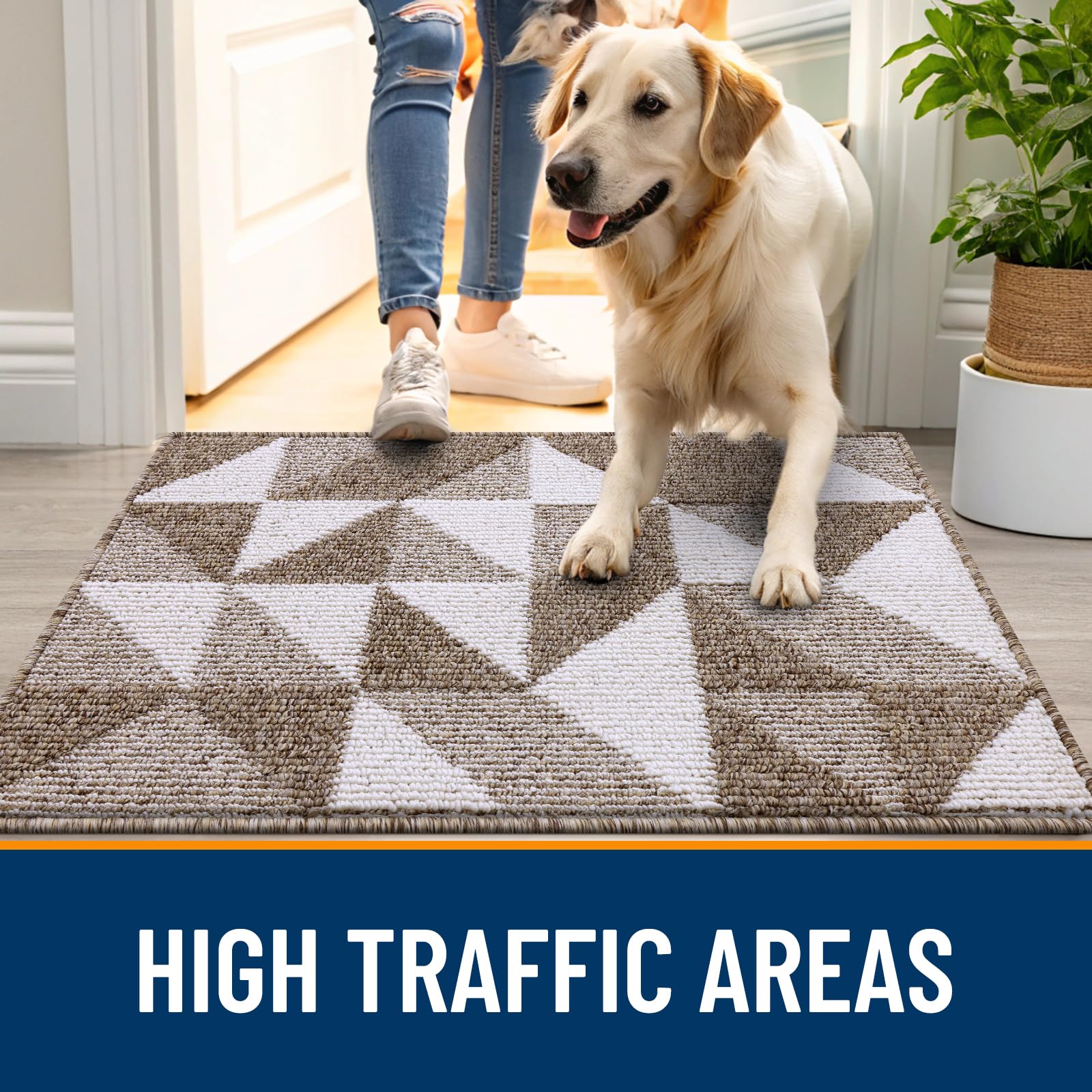 OLANLY door mat features rolled packaging for crease-free arrival