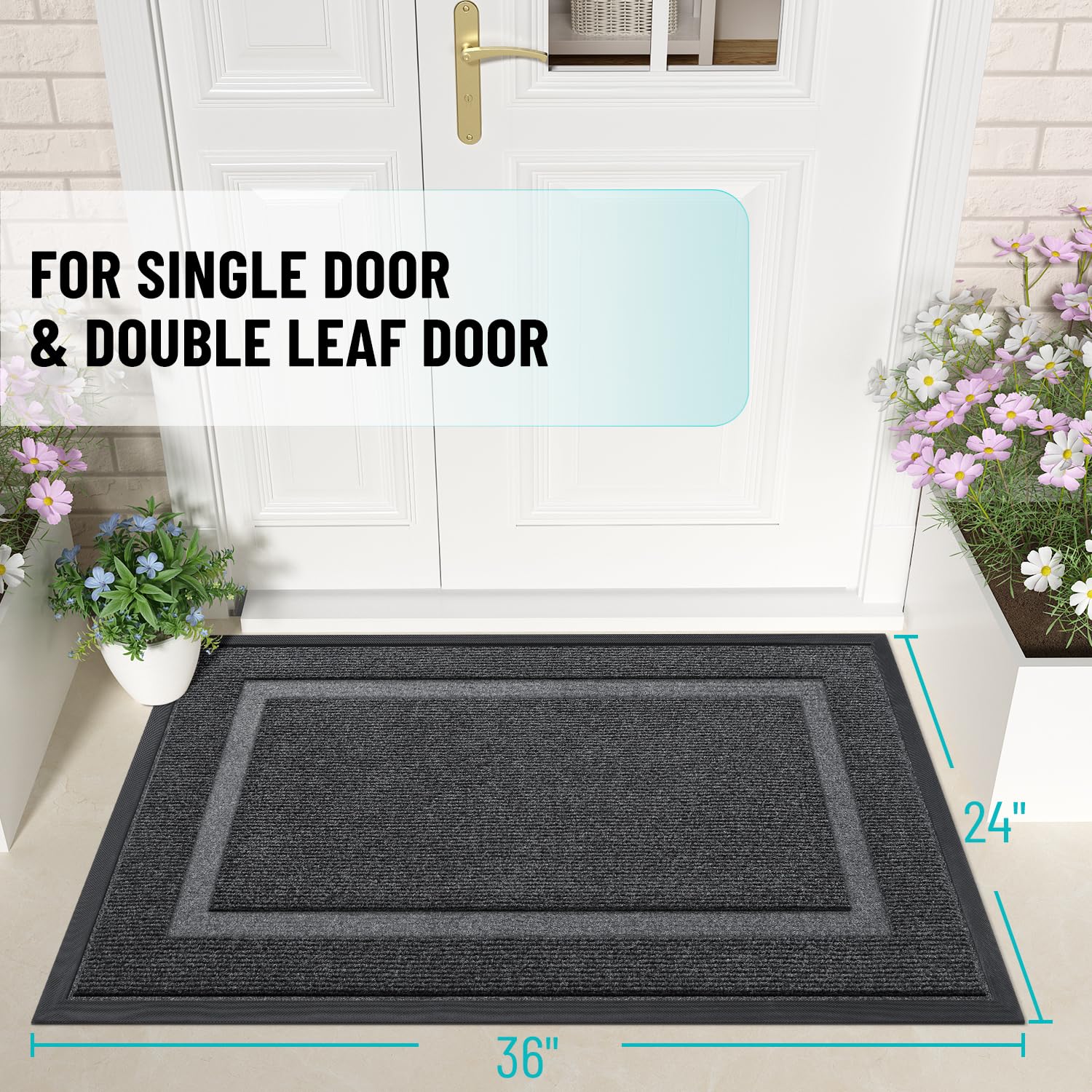 OLANLY mat with sturdy natural rubber backing resists wear for long-lasting use.