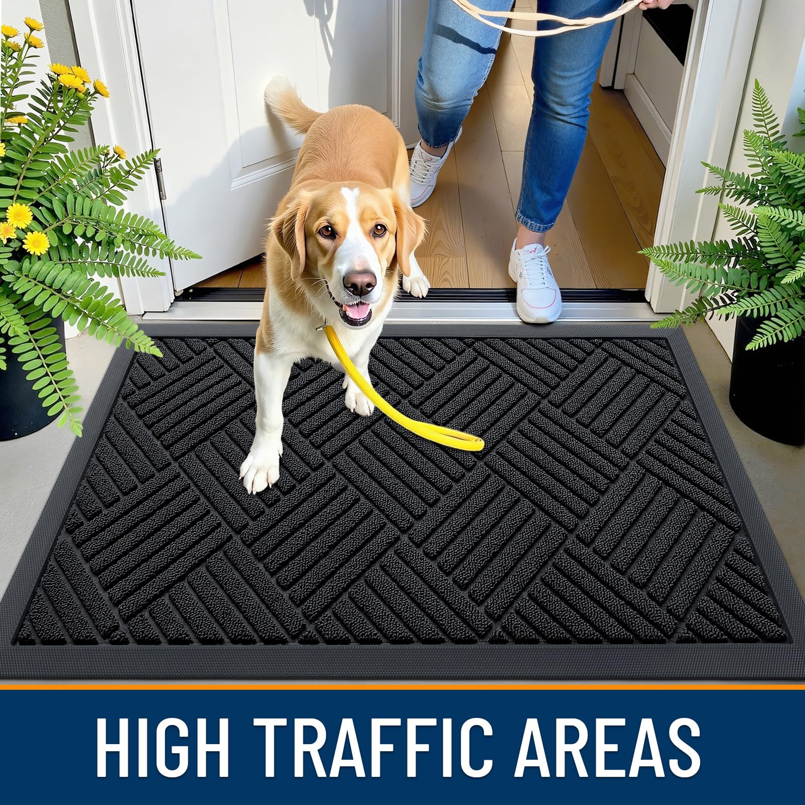 OLANLY easy-care doormat cleans quickly with shaking, vacuuming, or rinsing