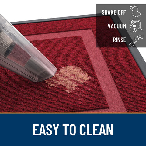 OLANLY easy-clean mat works with vacuum or hose rinse.