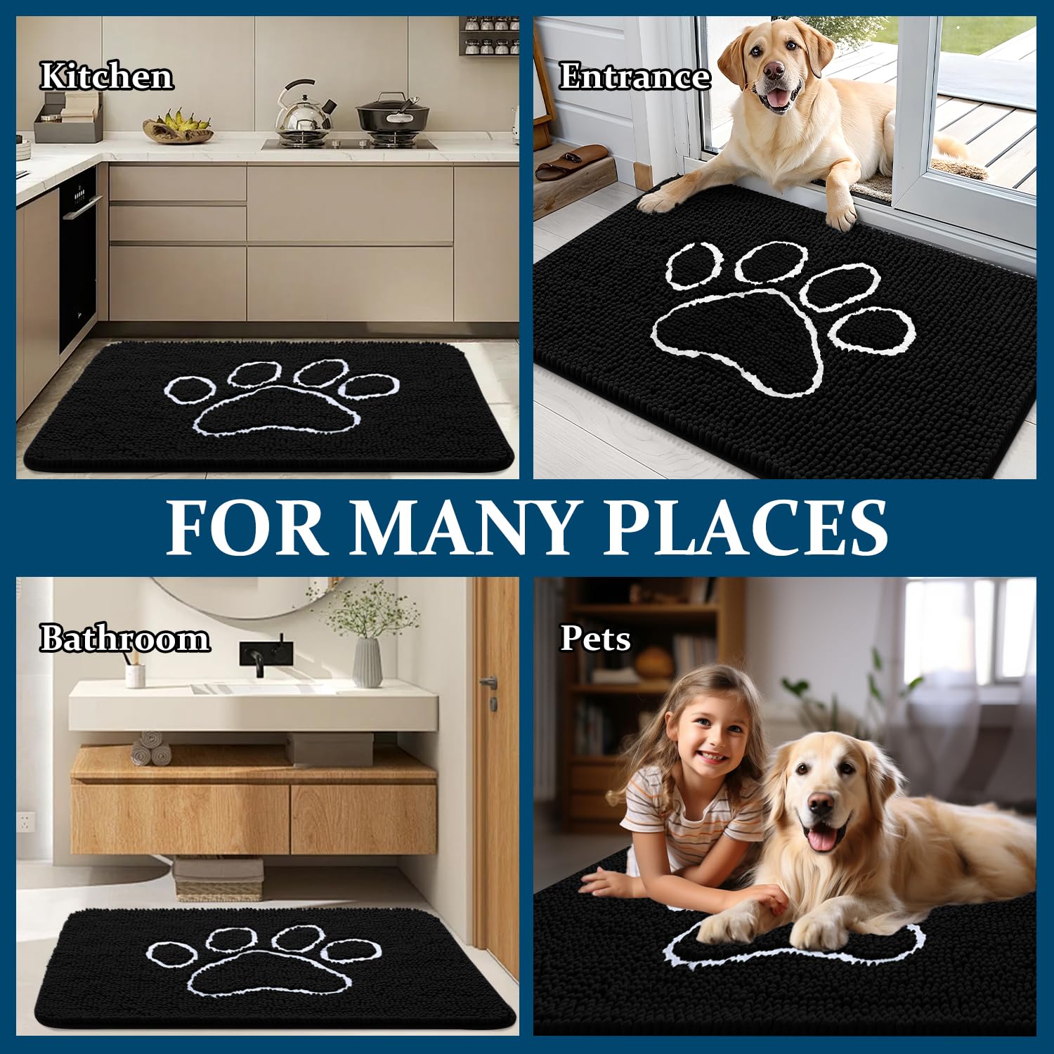 OLANLY entryway rug helps keep paws tidy before entering rooms