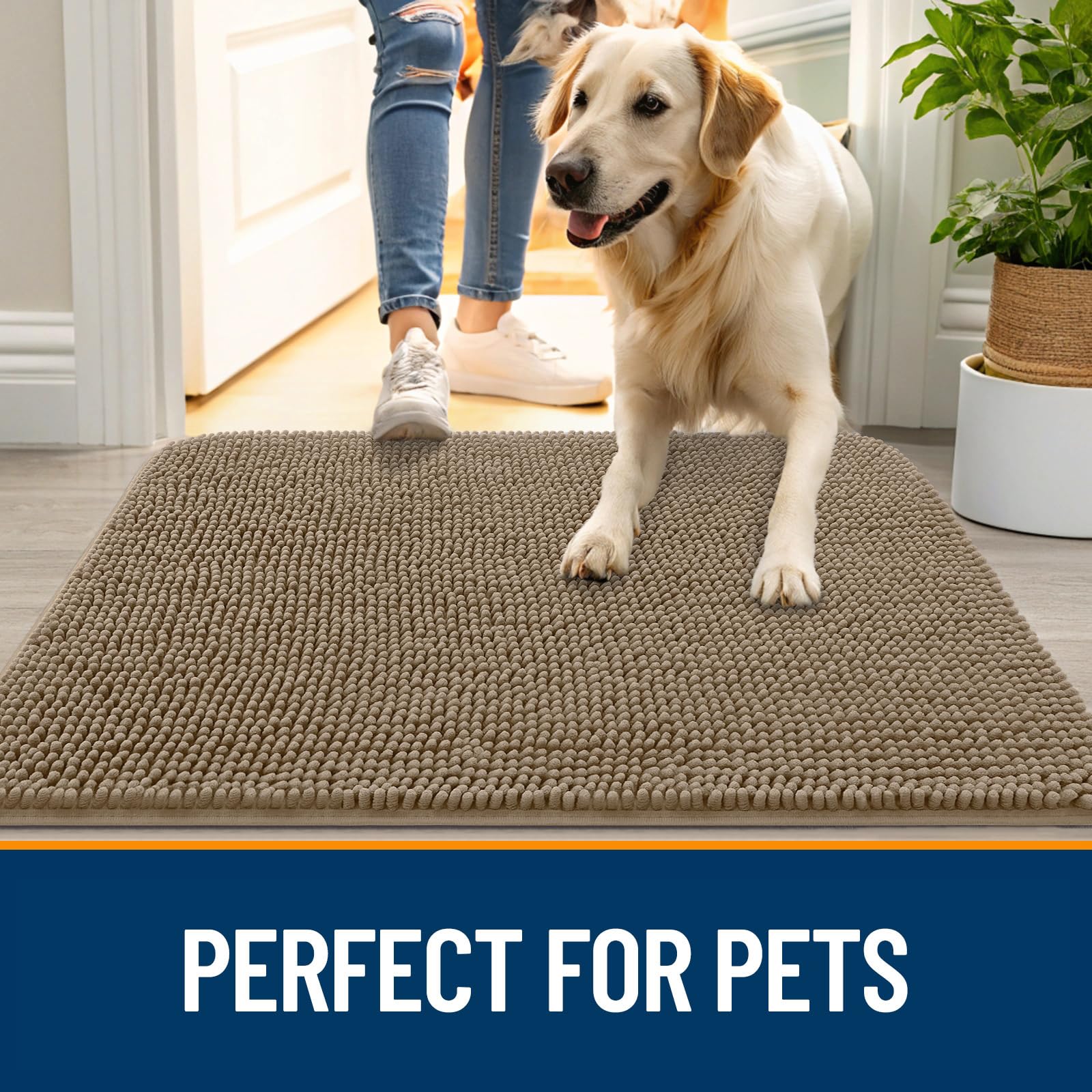 OLANLY entryway mat suitable for indoor and outdoor use.