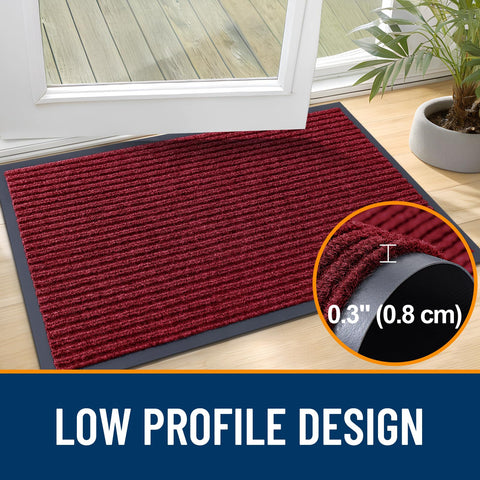 OLANLY fade-resistant entry mat maintains color despite weather exposure.