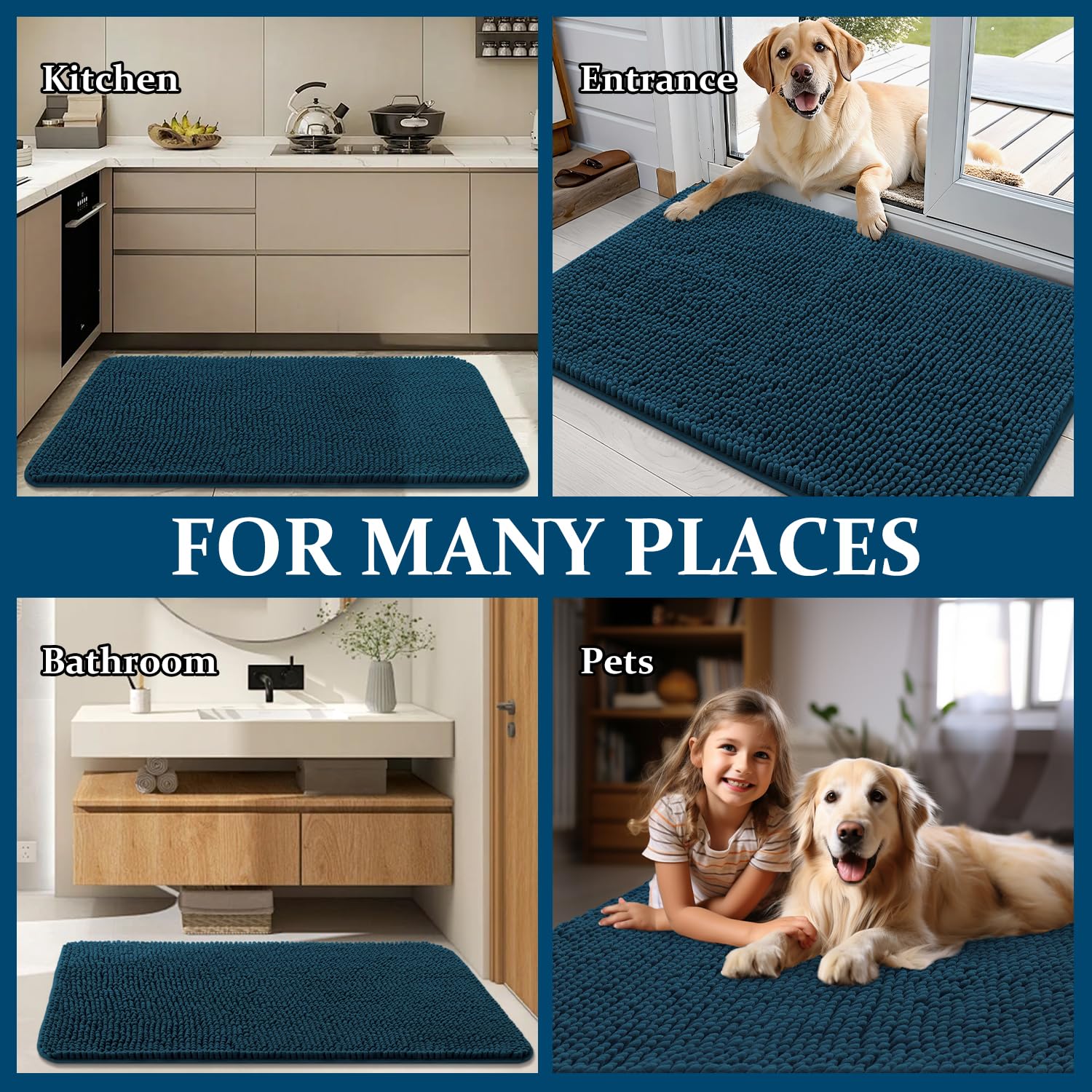 OLANLY quick-dry chenille mud mat for busy households