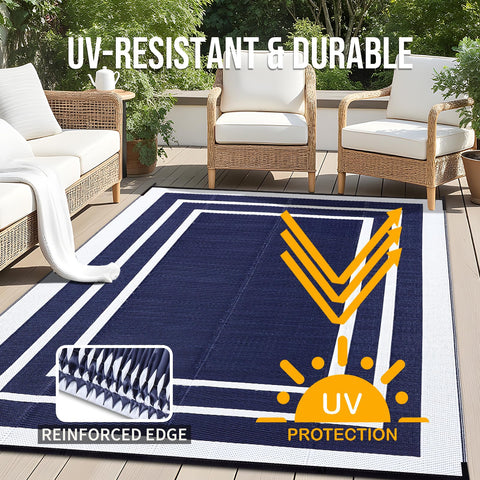 OLANLY foldable outdoor rug is portable for picnics and events.