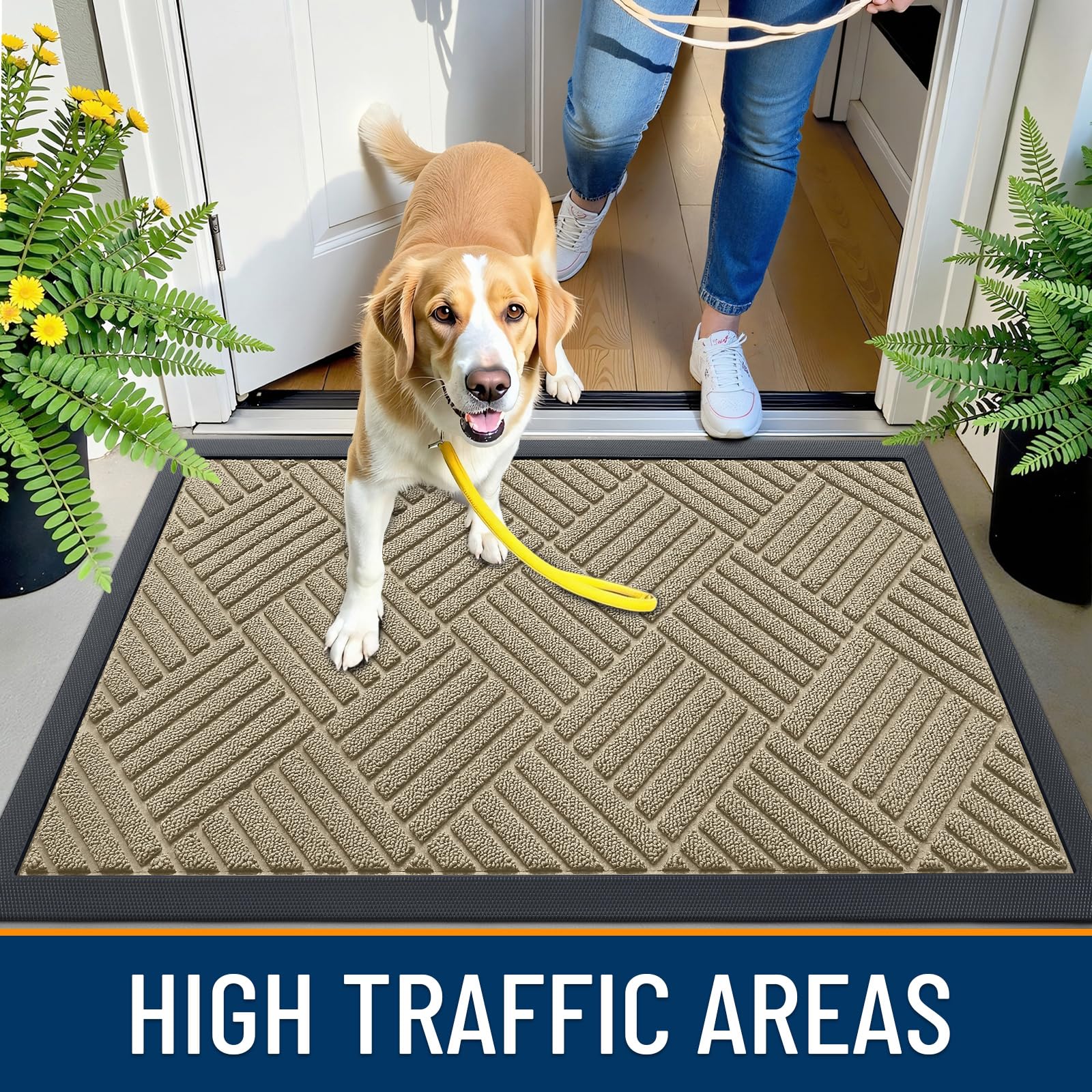 OLANLY all-weather entryway mat for indoor or outdoor use