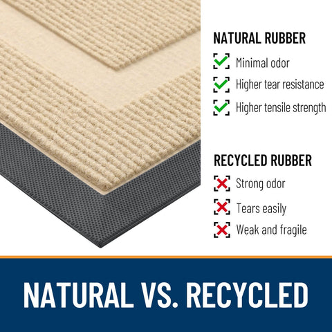OLANLY beige mat easy to clean with vacuum or hose.