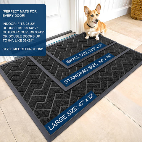 OLANLY door mat closeup shows dirt-trapping grooves for cleaner interiors