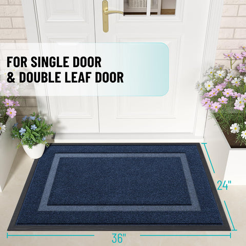 OLANLY blue mat 36x24 dirt and moisture capture at entry