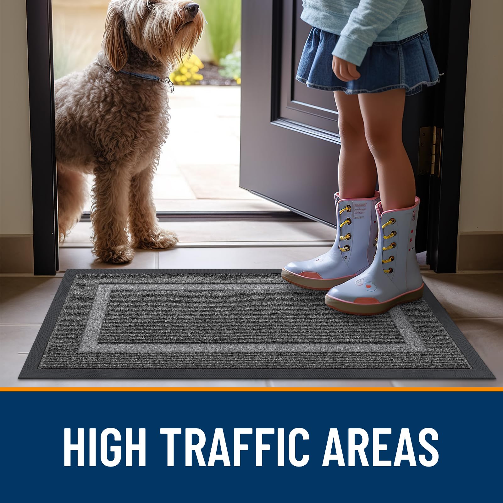 OLANLY mat provides durable, long-lasting door protection.