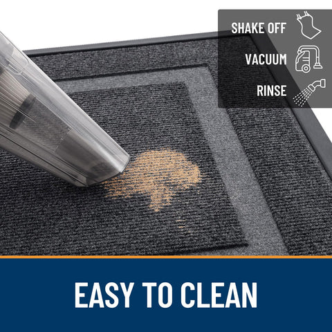OLANLY front door mat gray indoor-outdoor mat suits high-traffic entrances.