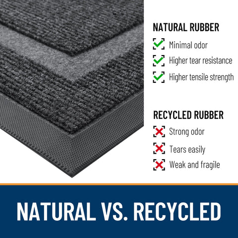 OLANLY front door mat gray stain and fade resistant for long-term appeal.