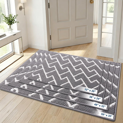 OLANLY front door mat in grey complements modern entryways.