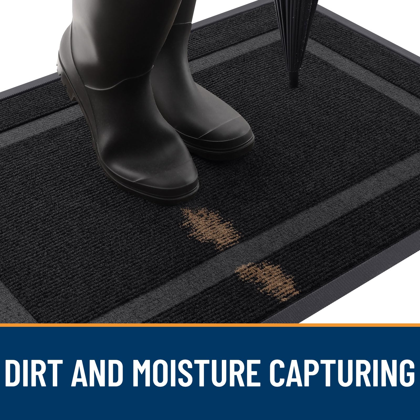 OLANLY low-profile design fits under most doors without scraping.