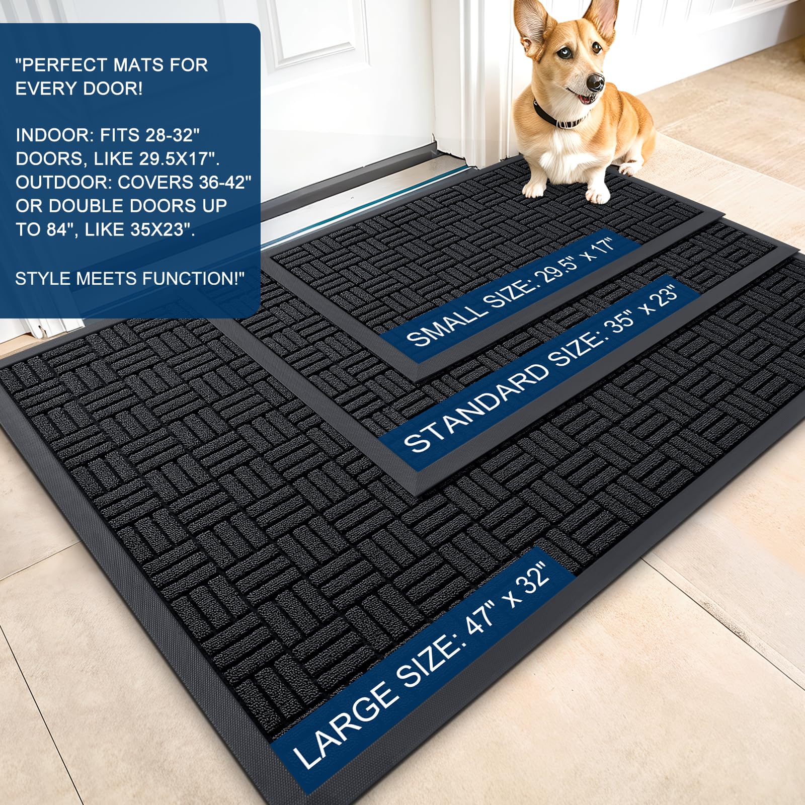 OLANLY natural rubber backing prevents slipping and protects floors