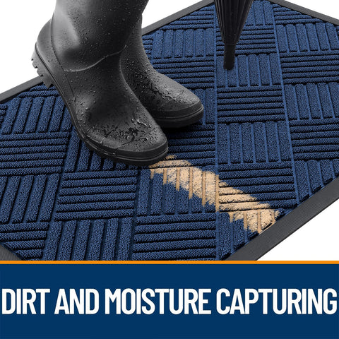OLANLY front door mat non-slip back ensures secure grip on smooth floors.