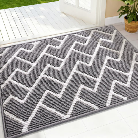 OLANLY front-door mat with non-slip rubber backing keeps entry safe and clean.