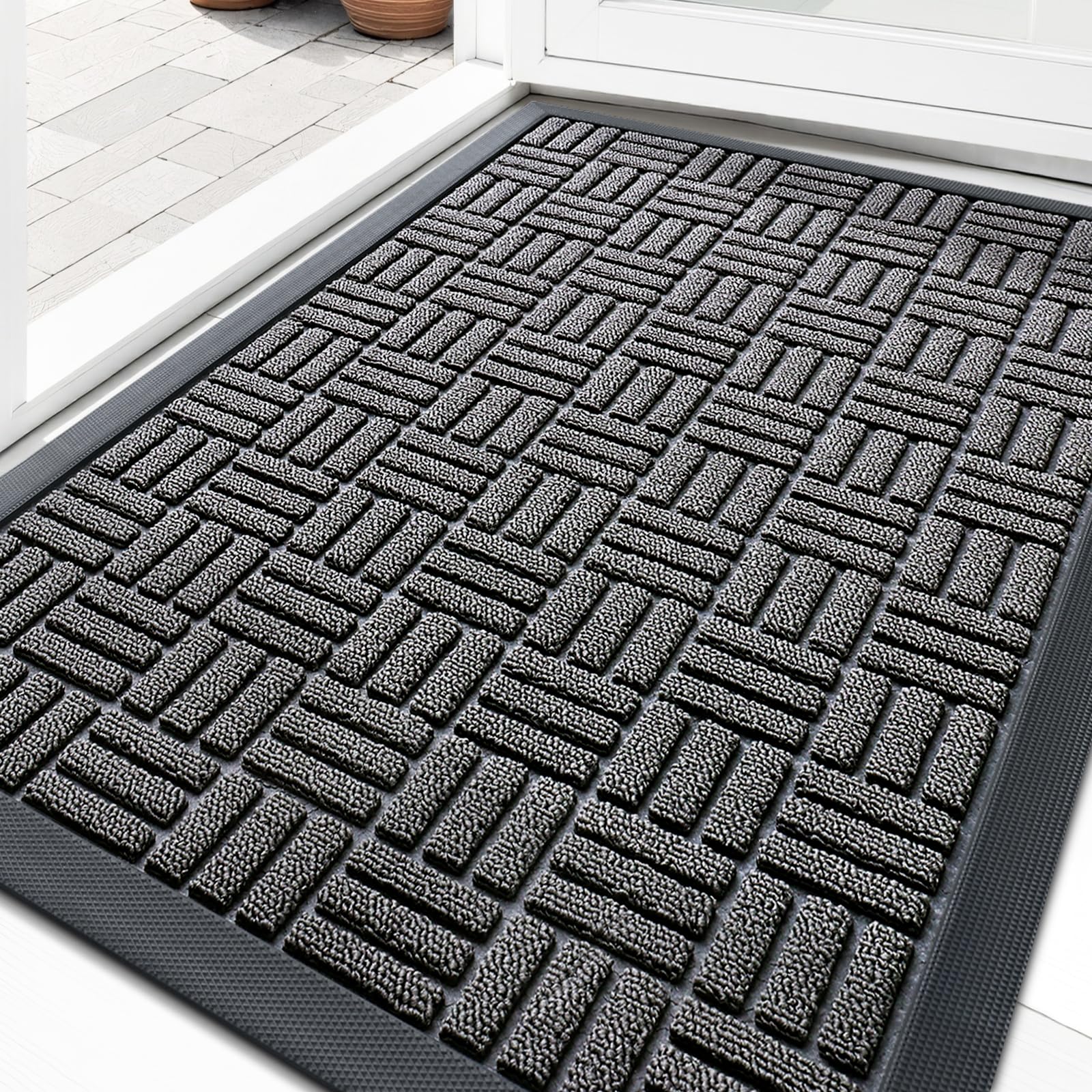 OLANLY front door mat outdoor entrance for durable, weather-ready design.