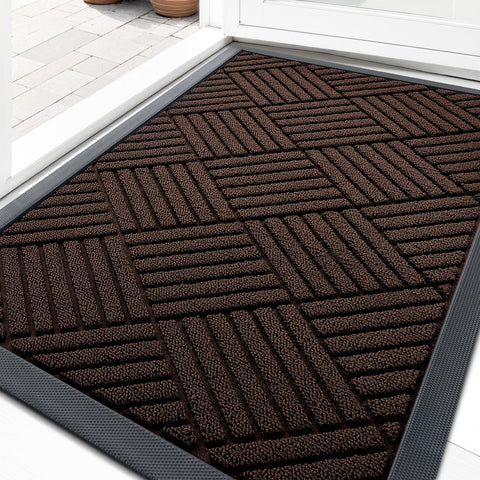 OLANLY front door mat outside entrance captures dirt for a cleaner entry.